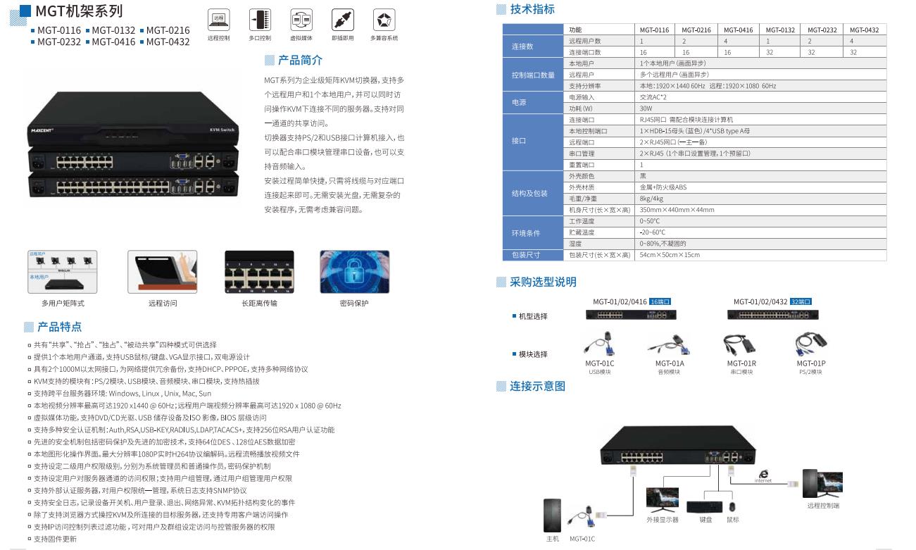 麦森特专注国产kvm切换器研发制造只为诠释匠心MGT数字矩阵式KVM切换器